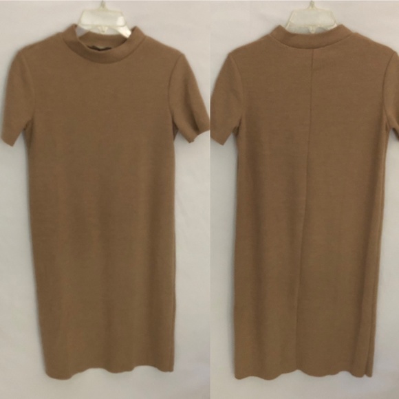 Zara Trafaluc Camel Sweater Dress. Size Small. Brown - Picture 1 of 10